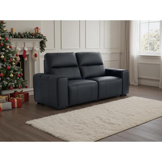 Bellagio Genuine Leather Electric Recliner Sofa Black 2 Seater – Premium Comfort with Modern Luxury