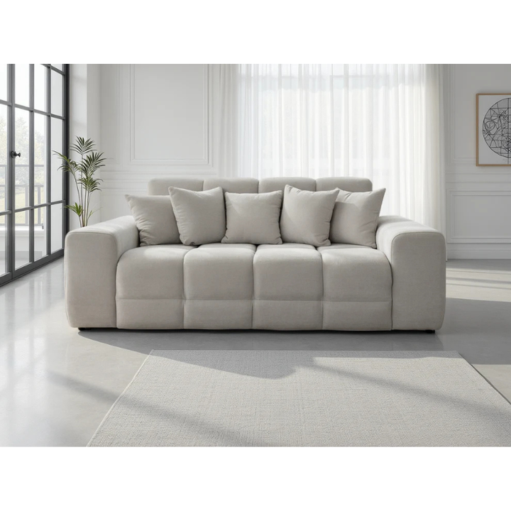 Jacob Sofa Natural 3 Seater – Contemporary Comfort with Warm Neutral Style