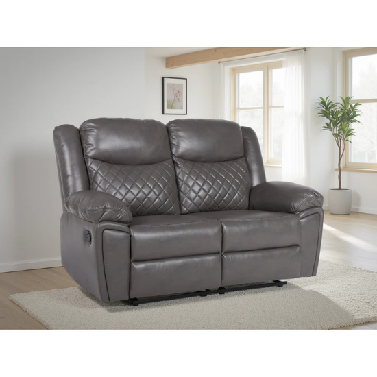 Myra Recliner Sofa Grey 2 Seater PU Leather – Contemporary Comfort with Practical Style