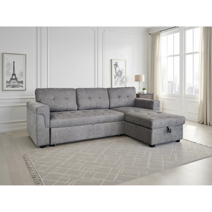 Omniya Sofabed Grey Universal Corner – Contemporary Comfort with Versatile Functionality