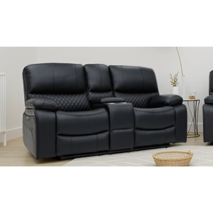 Orla Electric Recliner Sofa Black 2 Seater – Contemporary Comfort with Sleek Style