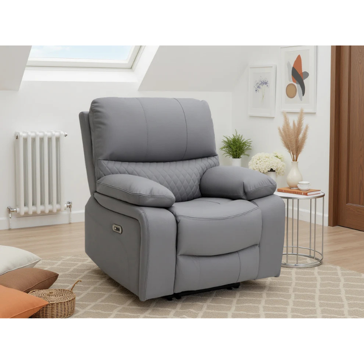Orla Electric Recliner Sofa Grey Armchair – Contemporary Comfort with Modern Style