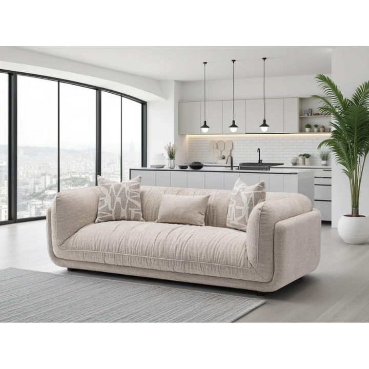 Oxford Sofa Beige 3 Seater – Timeless Comfort with Contemporary Style