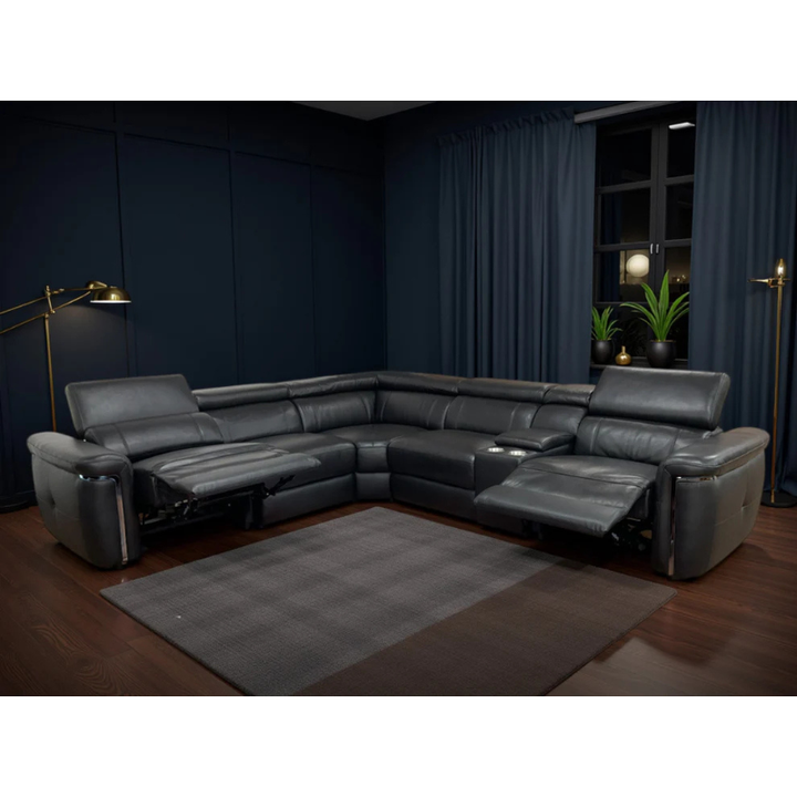 Somerville Electric Recliner Sofa Black Large Corner – Contemporary Comfort with Spacious Luxury
