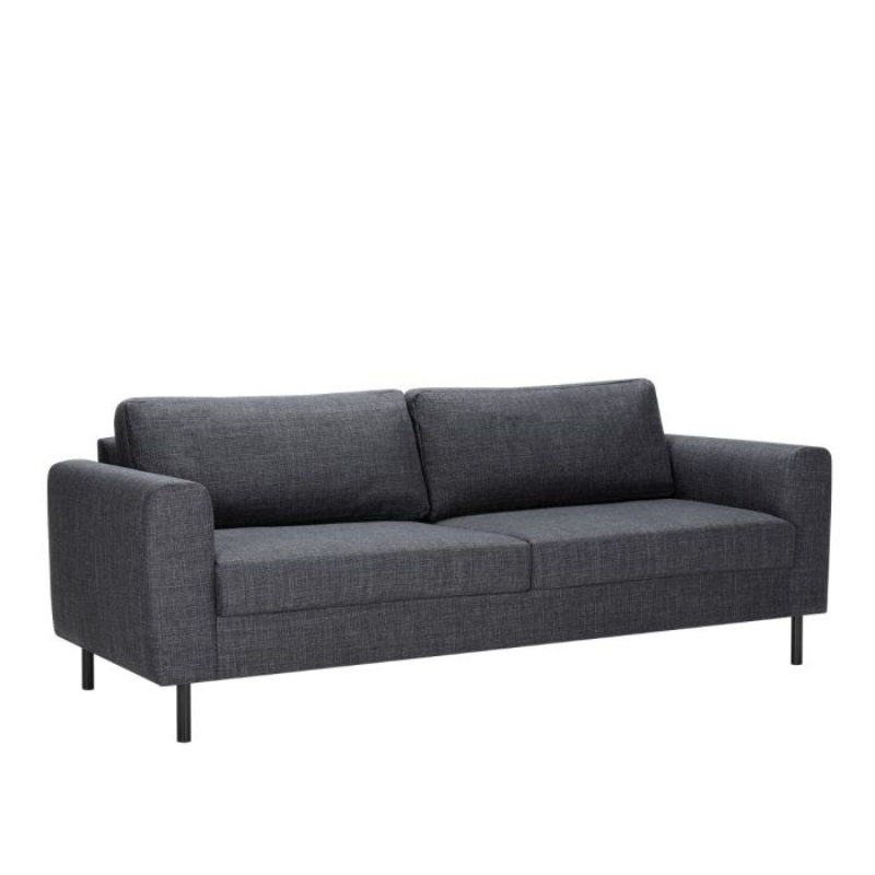 Omaha 3 Seater Sofa in Dark Grey Basel Fabric – Contemporary Comfort with Modern Style