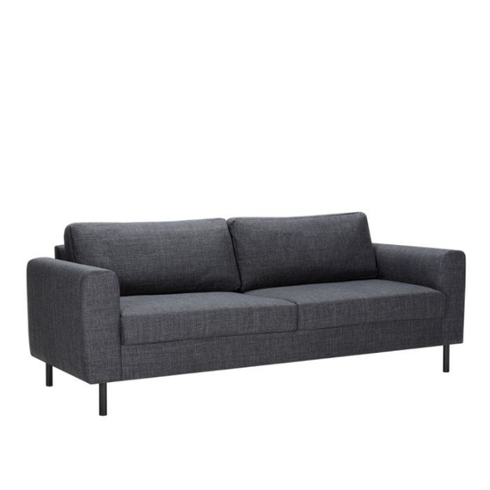 Omaha 3 Seater Sofa in Dark Grey Basel Fabric – Contemporary Comfort with Modern Style