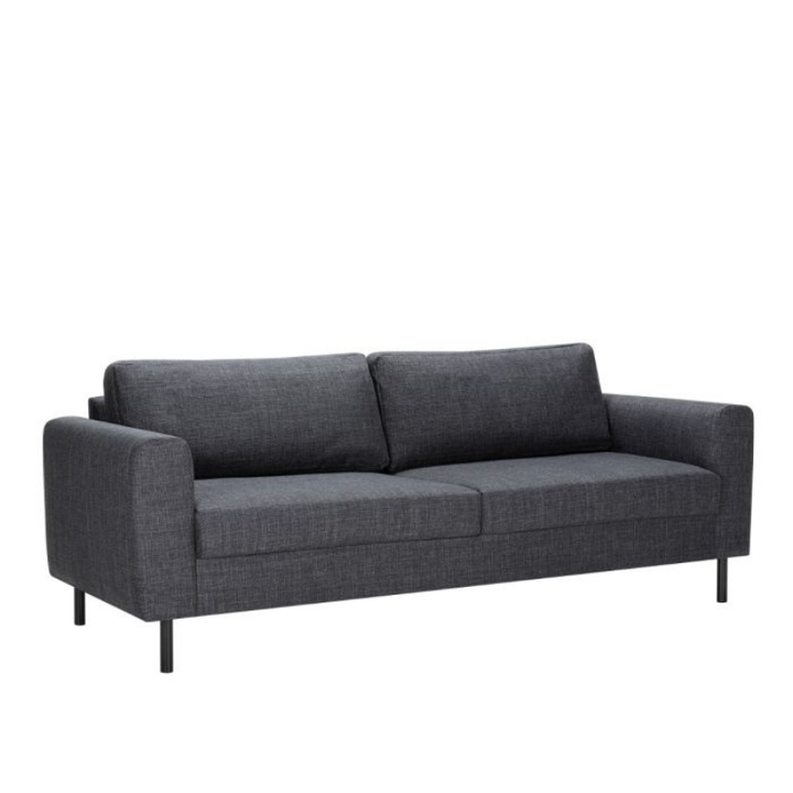 Omaha 3 Seater Sofa in Dark Grey Basel Fabric – Contemporary Comfort with Modern Style