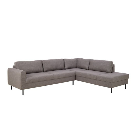 Omaha Right-Hand Facing Corner Sofa in Light Grey-Brown Fabric – Contemporary Comfort with Modern Style