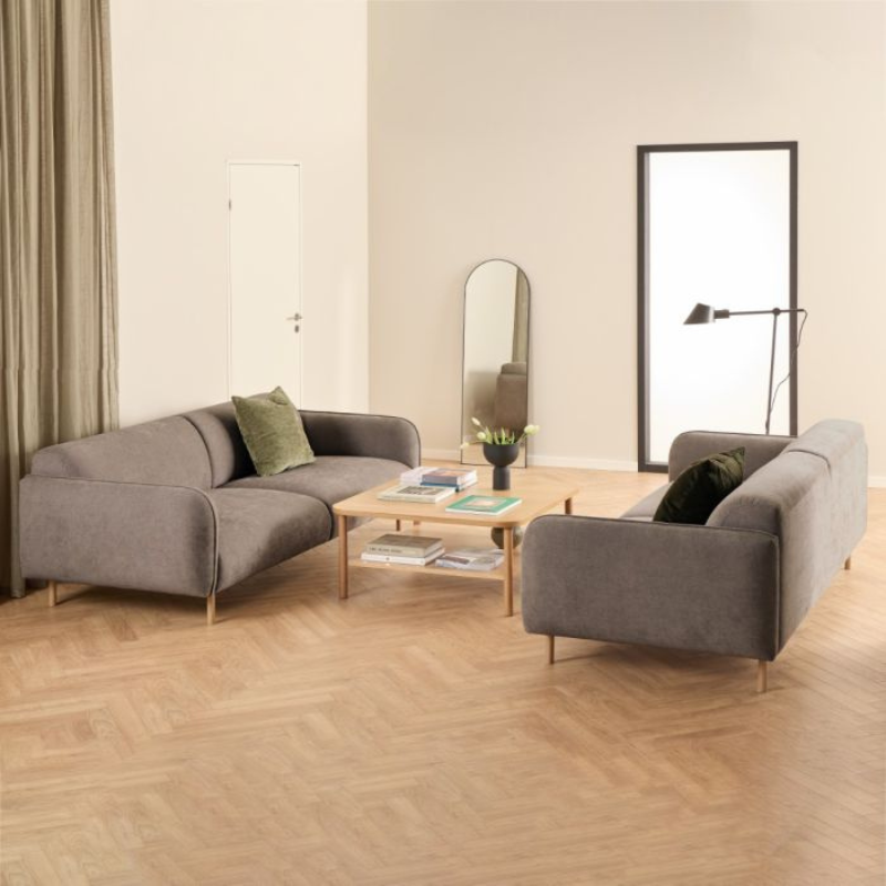 Westham Set of 2 x 3 Seater Sofas in Fay Dusty Brown Fabric – Contemporary Comfort with Timeless Style