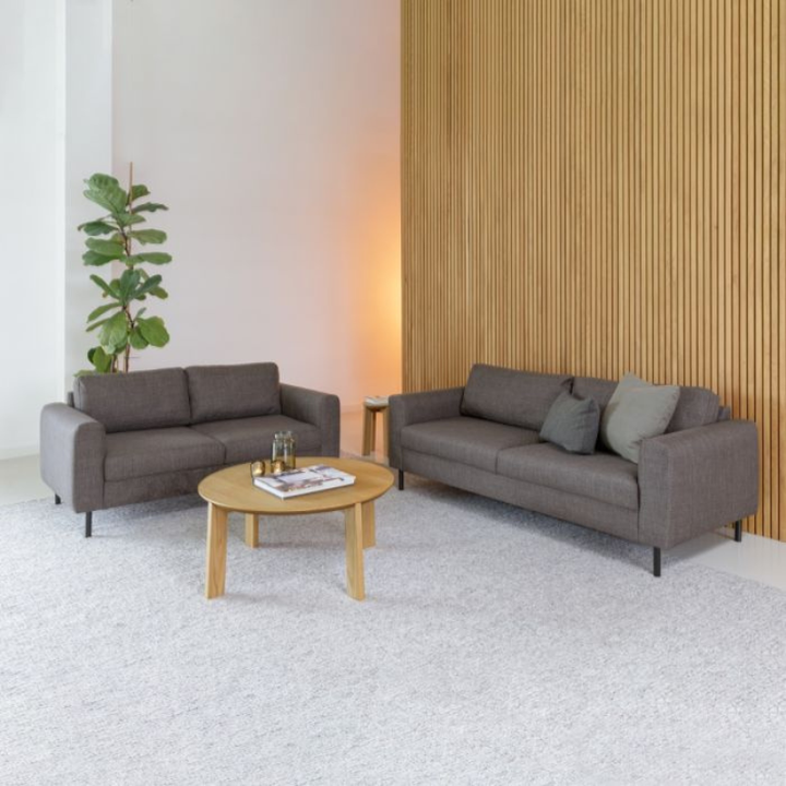 Omaha 2 + 3 Seater Sofa Set in Basel Light Grey-Brown Fabric – Contemporary Comfort with Modern Style