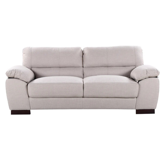 Sand Woven Fabric 3 Seater Sofa – Contemporary Comfort with Warm Elegance