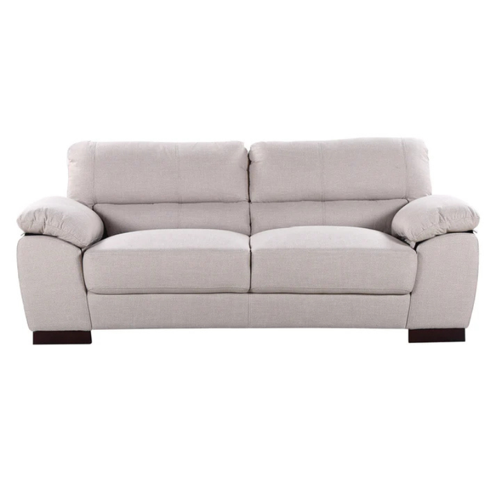 Sand Woven Fabric 3 Seater Sofa – Contemporary Comfort with Warm Elegance