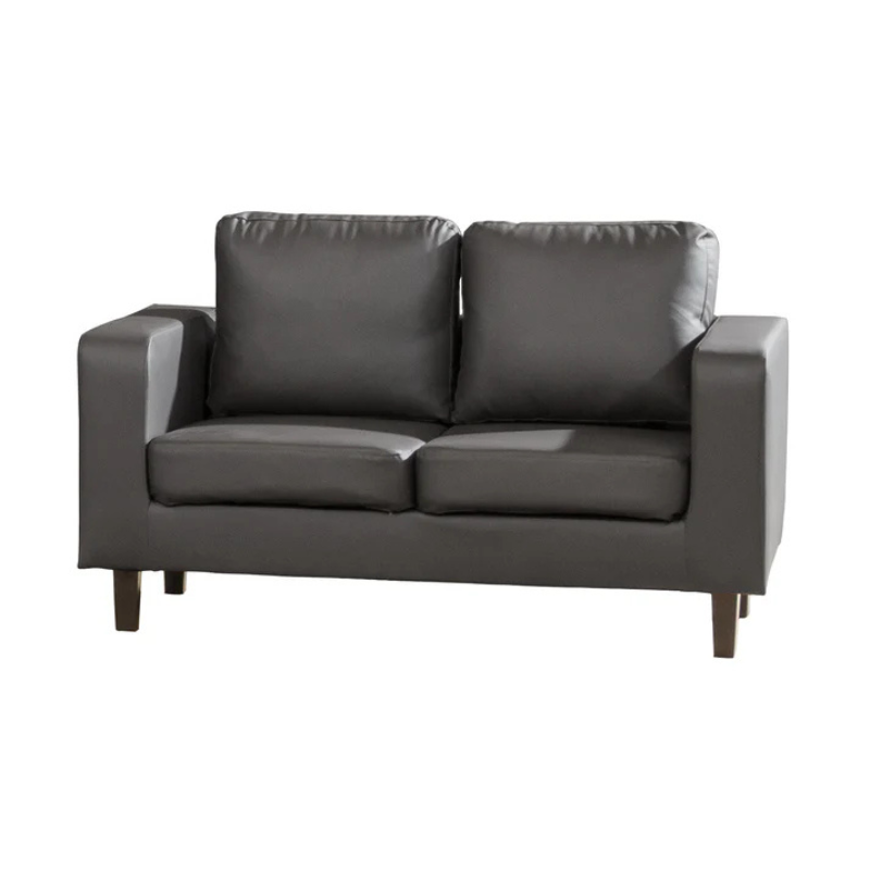 Grey Bonded Leather 2 Seater Sofa – Modern Sophistication with Everyday Comfort