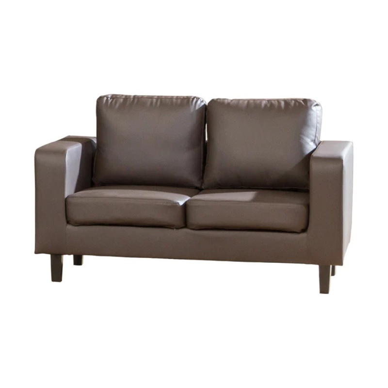 Brown Bonded Leather 2 Seater Sofa – Classic Warmth with Contemporary Comfort