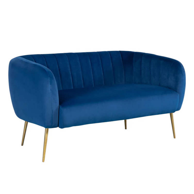 Dark Blue Velvet 2 Seater Sofa – Rich Colour with Contemporary Elegance
