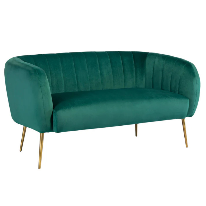 Green Velvet 2 Seater Sofa – Statement Style with Modern Comfort