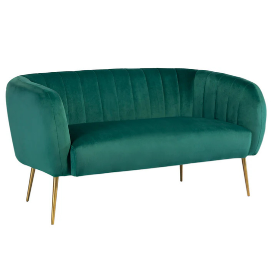 Green Velvet 2 Seater Sofa – Statement Style with Modern Comfort