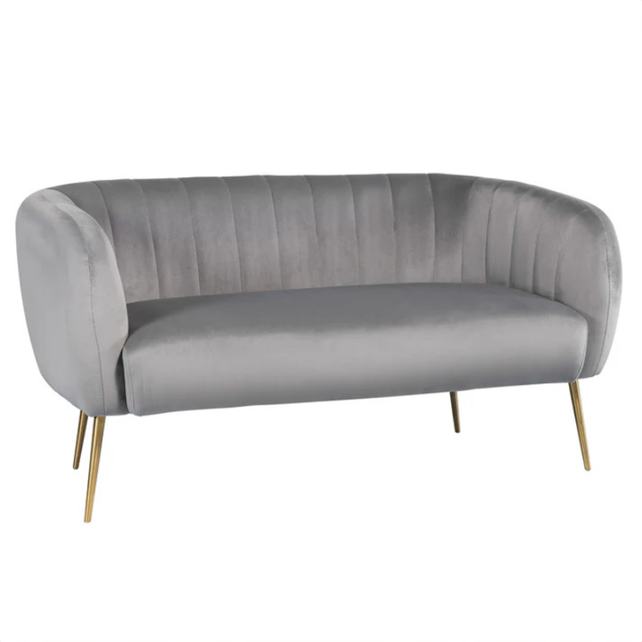 Grey Velvet 2 Seater Sofa – Modern Sophistication with Refined Comfort