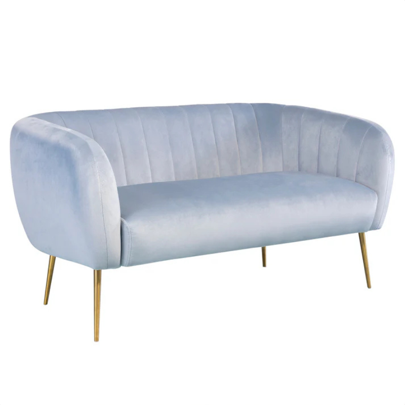 Light Blue Velvet 2 Seater Sofa – Soft Elegance with Contemporary Style