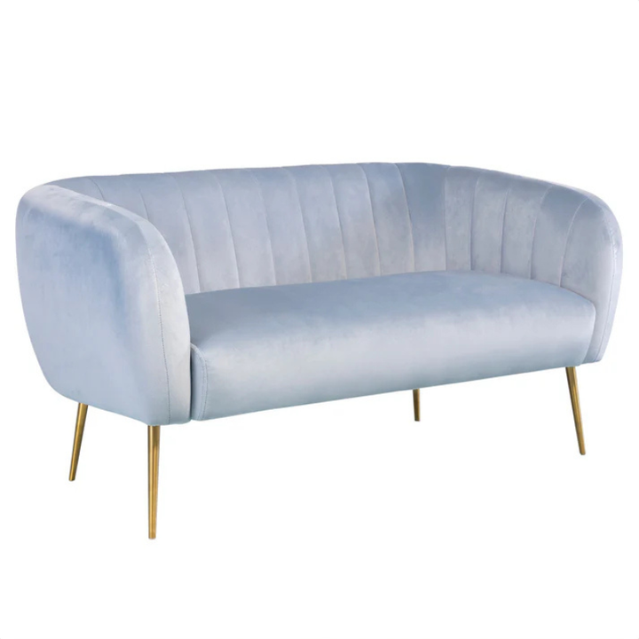 Light Blue Velvet 2 Seater Sofa – Soft Elegance with Contemporary Style