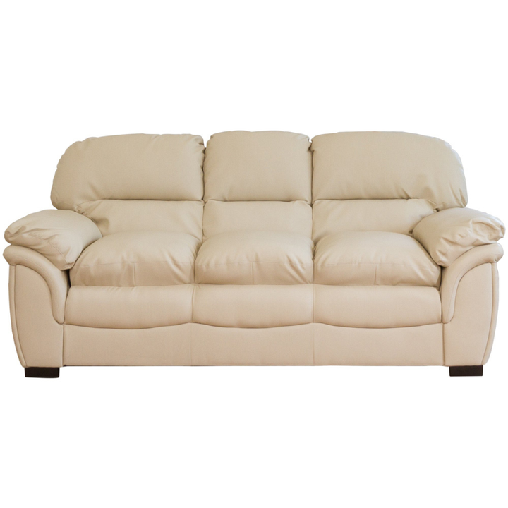 Cream Leather 3 Seater Sofa – Elegant Comfort with Contemporary Appeal