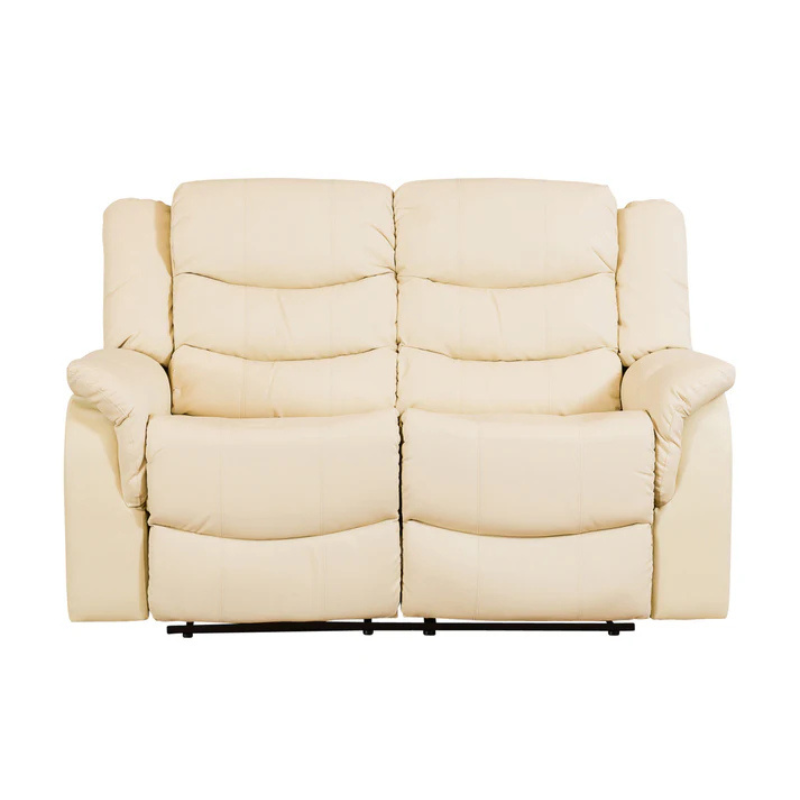 Cream Leather 2 Seater Recliner Sofa – Elegant Reclining Comfort