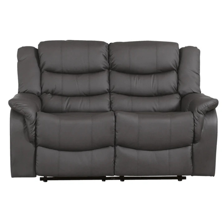 Grey Leather 2 Seater Recliner Sofa – Modern Reclining Comfort