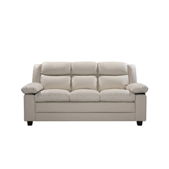 Hudson Cream Leather 3 Seater Sofa – Elegant Large Comfort Sofa