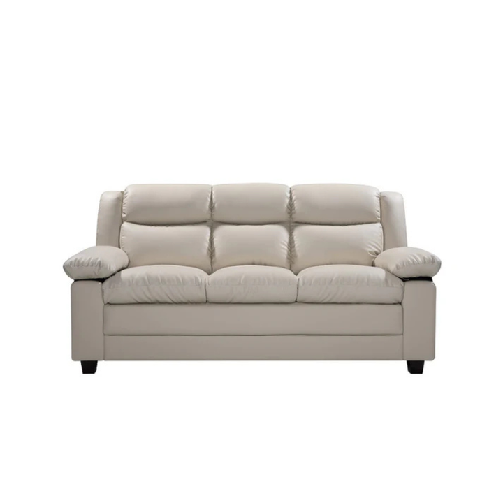 Hudson Cream Leather 3 Seater Sofa – Elegant Large Comfort Sofa