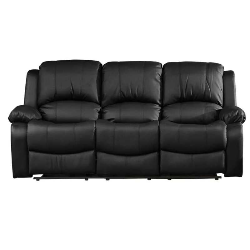 Richmond Black Leather 3 Seater Recliner Sofa – Luxury Comfort Seating