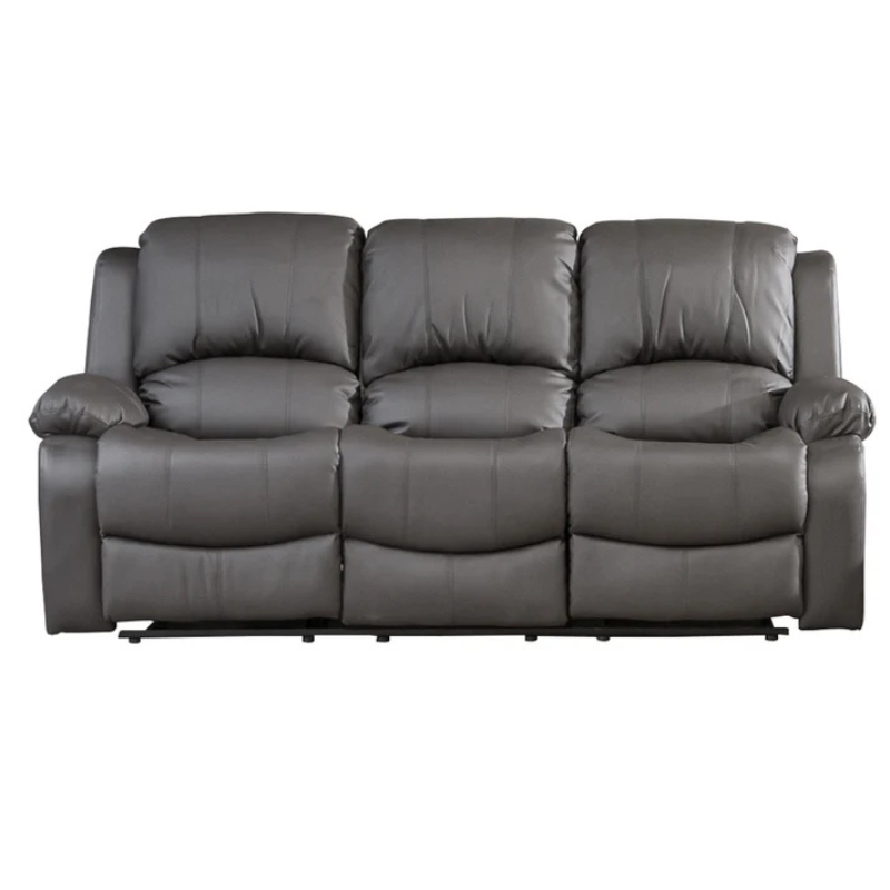 Richmond Grey Leather 3 Seater Recliner Sofa – Modern Reclining Sofa