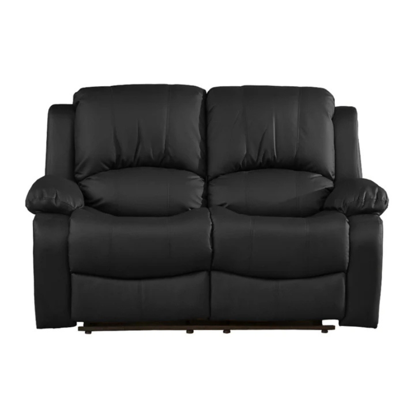 Richmond Black Leather 2 Seater Recliner Sofa – Luxury Comfort Seating