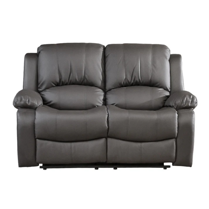 Richmond Grey Leather 2 Seater Recliner Sofa – Modern Reclining Comfort