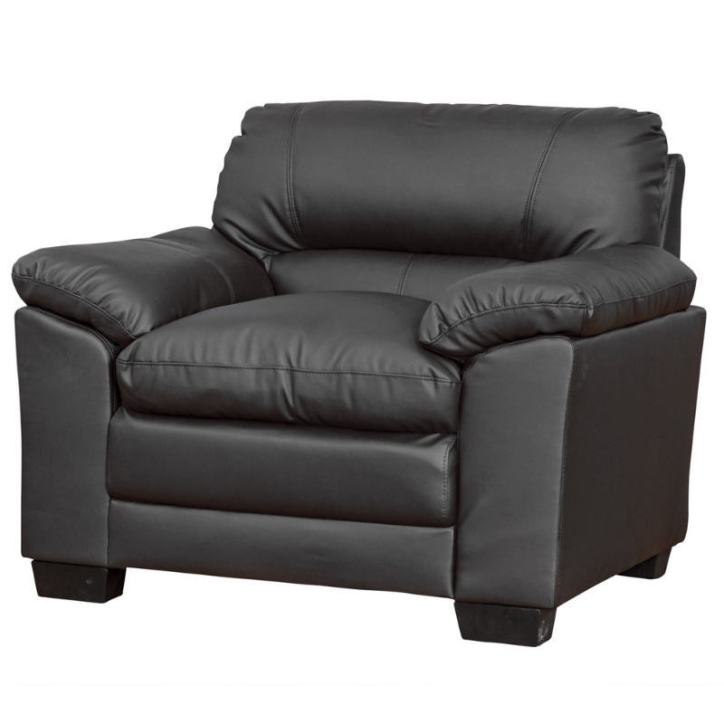 Camden Black Leather Armchair – Comfortable Modern Accent Chair