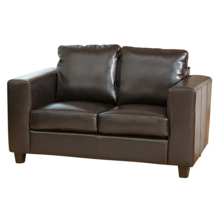 Bristol Brown Leather 2 Seater Sofa – Compact Classic Seating