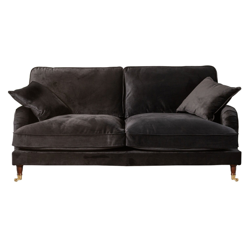 Mayfair Ebony Velvet 3 Seater Sofa – Elegant Modern Comfort
