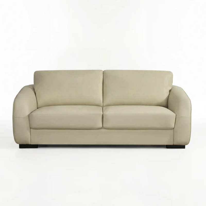 Oxford Cream Bonded Leather 3 Seater Sofa – Elegant Modern Comfort