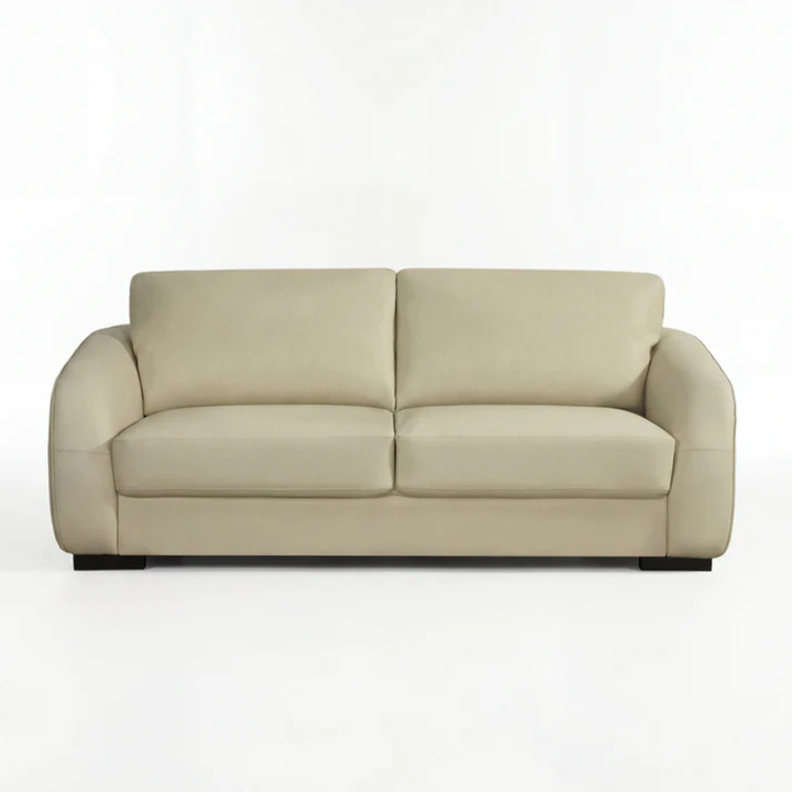 Oxford Cream Bonded Leather 3 Seater Sofa – Elegant Modern Comfort
