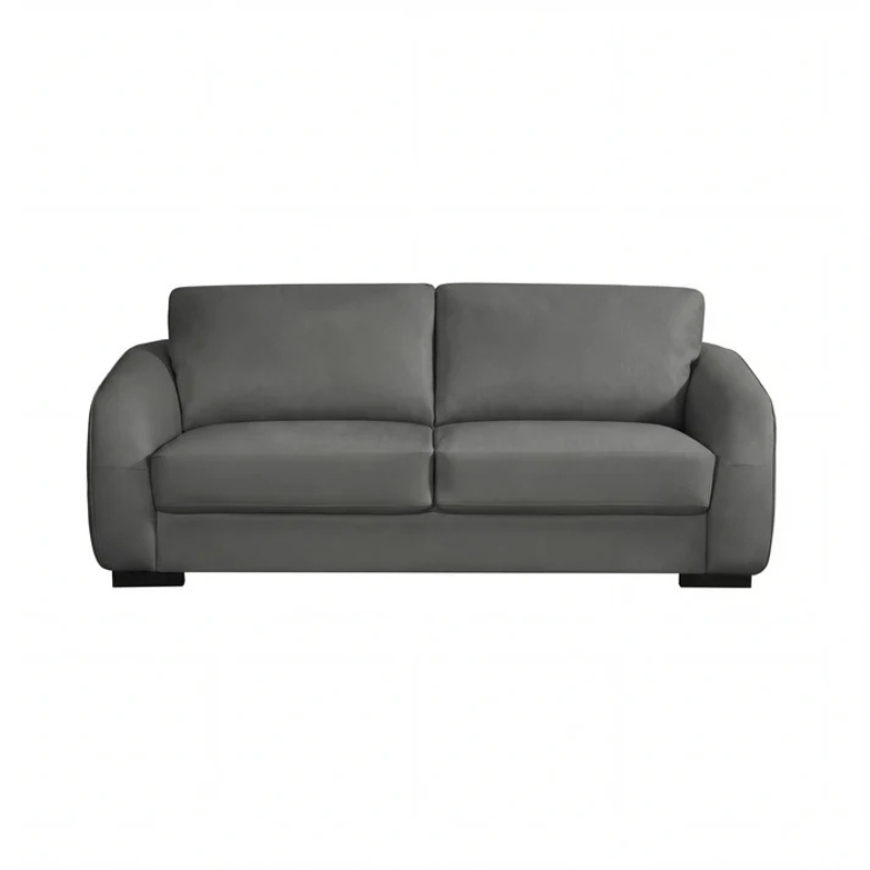 Oxford Grey Bonded Leather 3 Seater Sofa – Contemporary Comfort Sofa