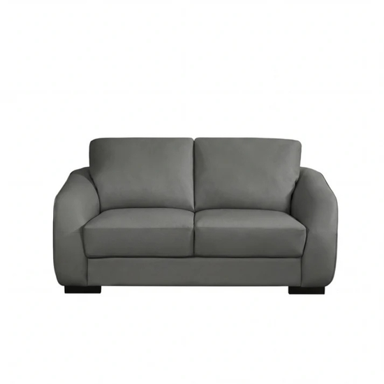 Oxford Grey Bonded Leather 2 Seater Sofa – Contemporary Compact Sofa