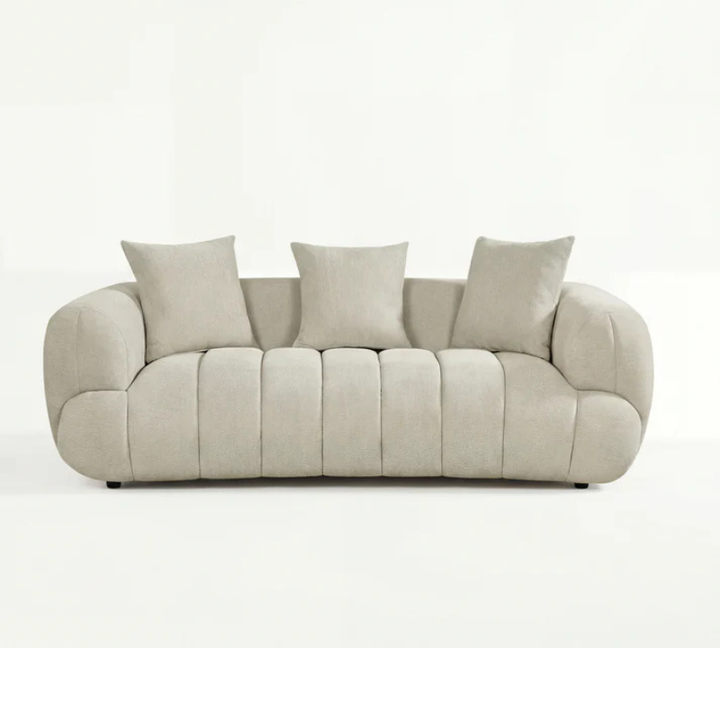 Soho Beige Textured Fabric 3 Seater Sofa – Deep Modern Lounge Comfort