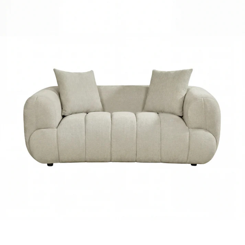 Soho Beige Textured Fabric 2 Seater Sofa – Deep Lounge Comfort