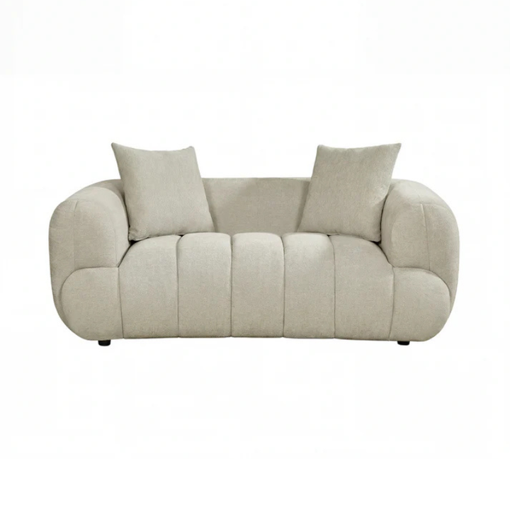 Soho Beige Textured Fabric 2 Seater Sofa – Deep Lounge Comfort