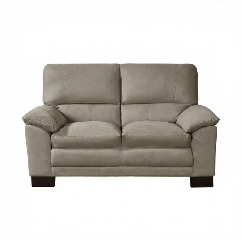 Ashton Brown Textured Fabric 2 Seater Sofa – Compact Modern Comfort