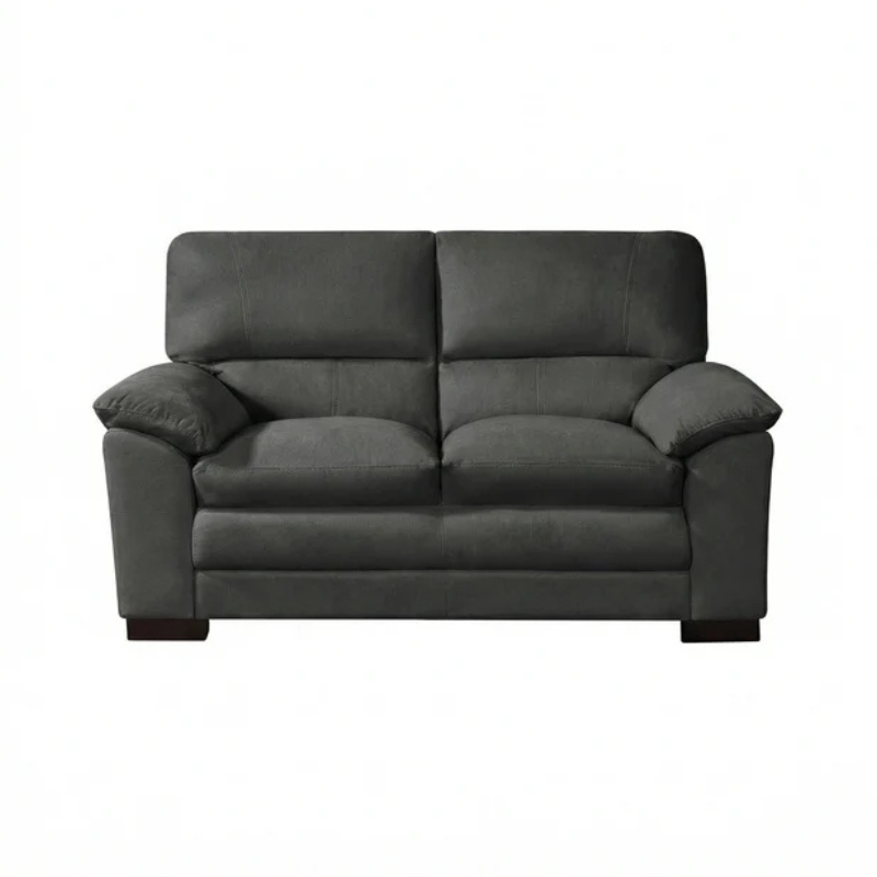 Ashton Charcoal Grey Textured Fabric 2 Seater Sofa – Contemporary Compact Seating