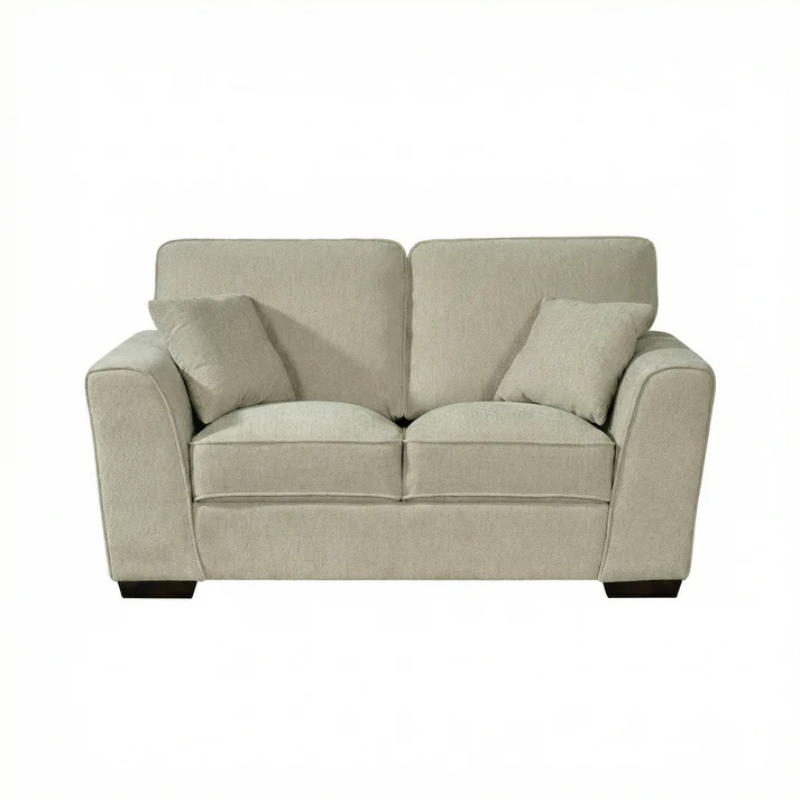 Dalton Beige Textured Fabric 2 Seater Sofa – Compact Modern Comfort
