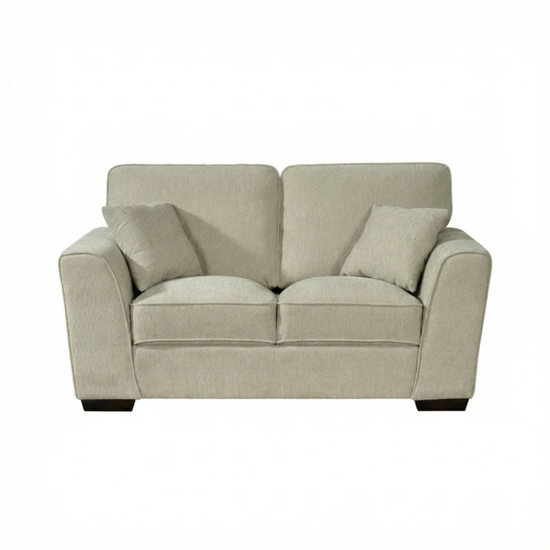 Dalton Beige Textured Fabric 2 Seater Sofa – Compact Modern Comfort