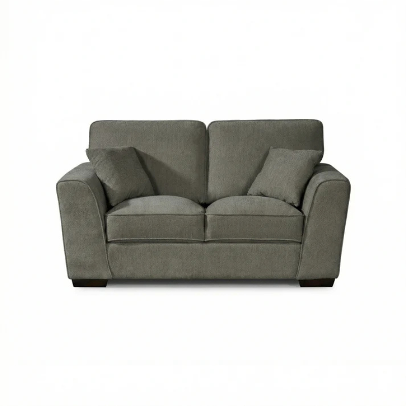 Dalton Charcoal Grey Textured Fabric 2 Seater Sofa – Modern Compact Seating