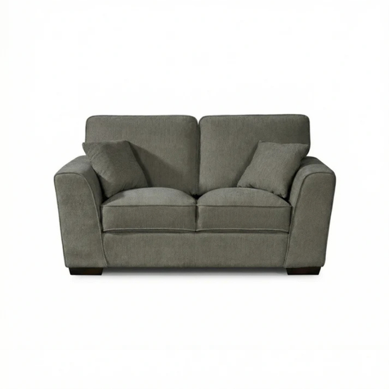 Dalton Charcoal Grey Textured Fabric 2 Seater Sofa – Modern Compact Seating