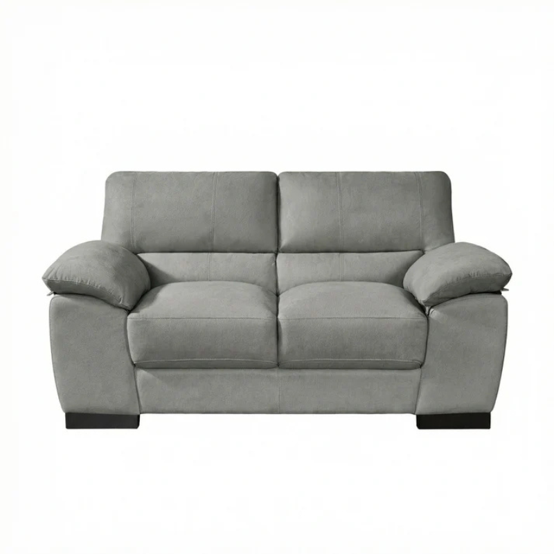 Linton Grey Textured Fabric 2 Seater Sofa – Modern Compact Comfort